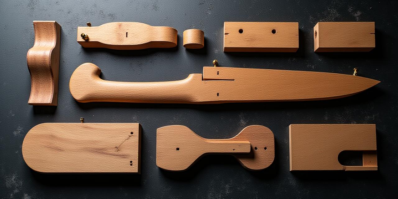 A premium DIY Lute making kit on a wooden surface